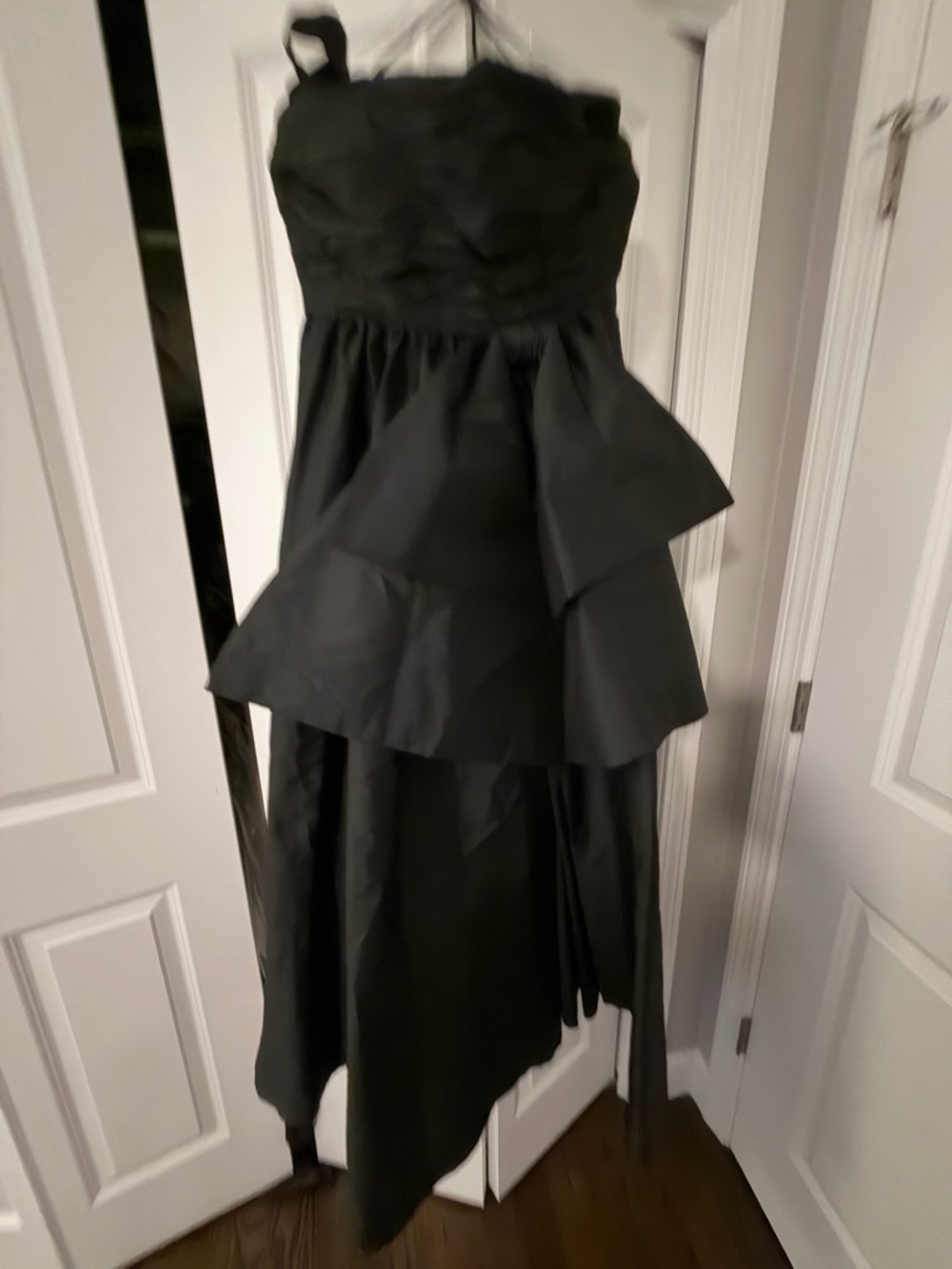 Donna Karan Black Strapless High-Low Cocktail Dress